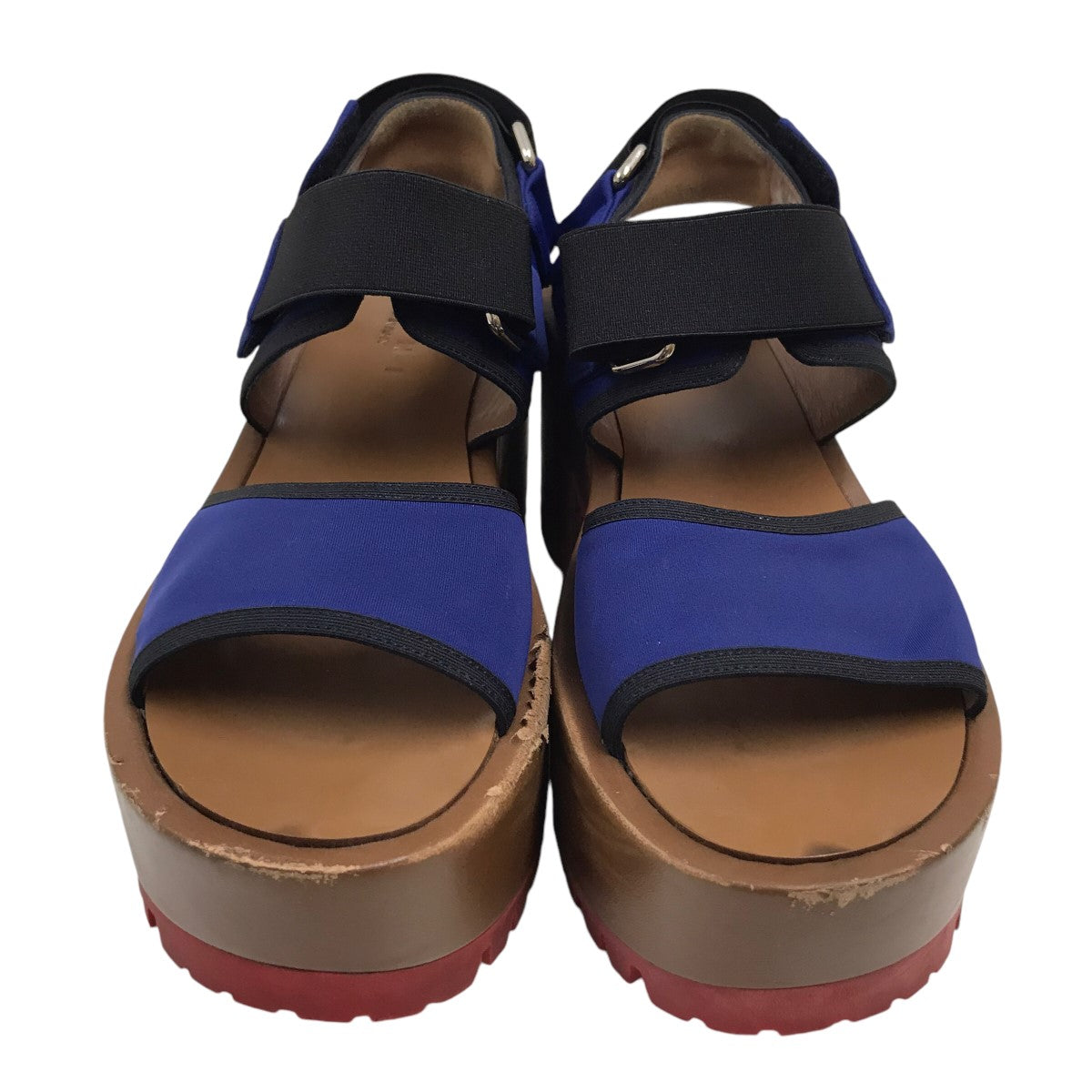 【関税込み】Marni ブラウン プラットフォーム ヒールサンダル ブラウン レザー製チャンキークロッグサボ | Marni