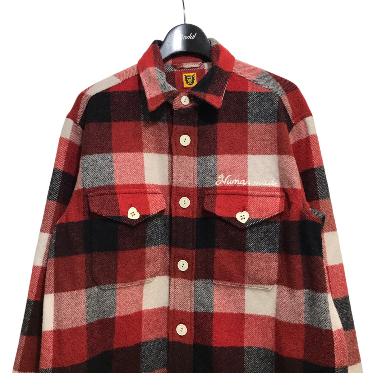 HUMAN MADE(ヒューマンメード) 23AWWOOL BEAVERBLOCK CHECK SHIRTウールチェックシャツ レッド サイズ  S｜【公式】カインドオルオンライン ブランド古着・中古通販【kindal】