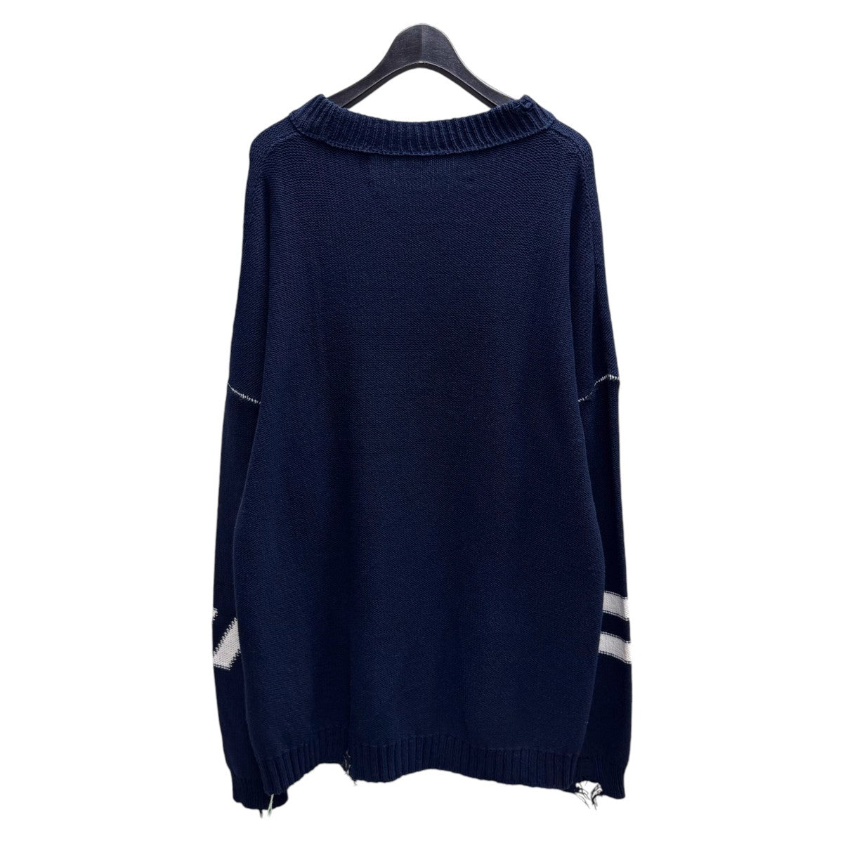 OFFWHITE(オフホワイト) ダメージ加工 コットン ロゴ セーター