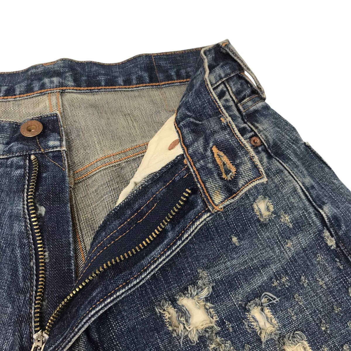 CRASHED MODERN DENIM WIDE TROUSERSデニムパンツ2441000424