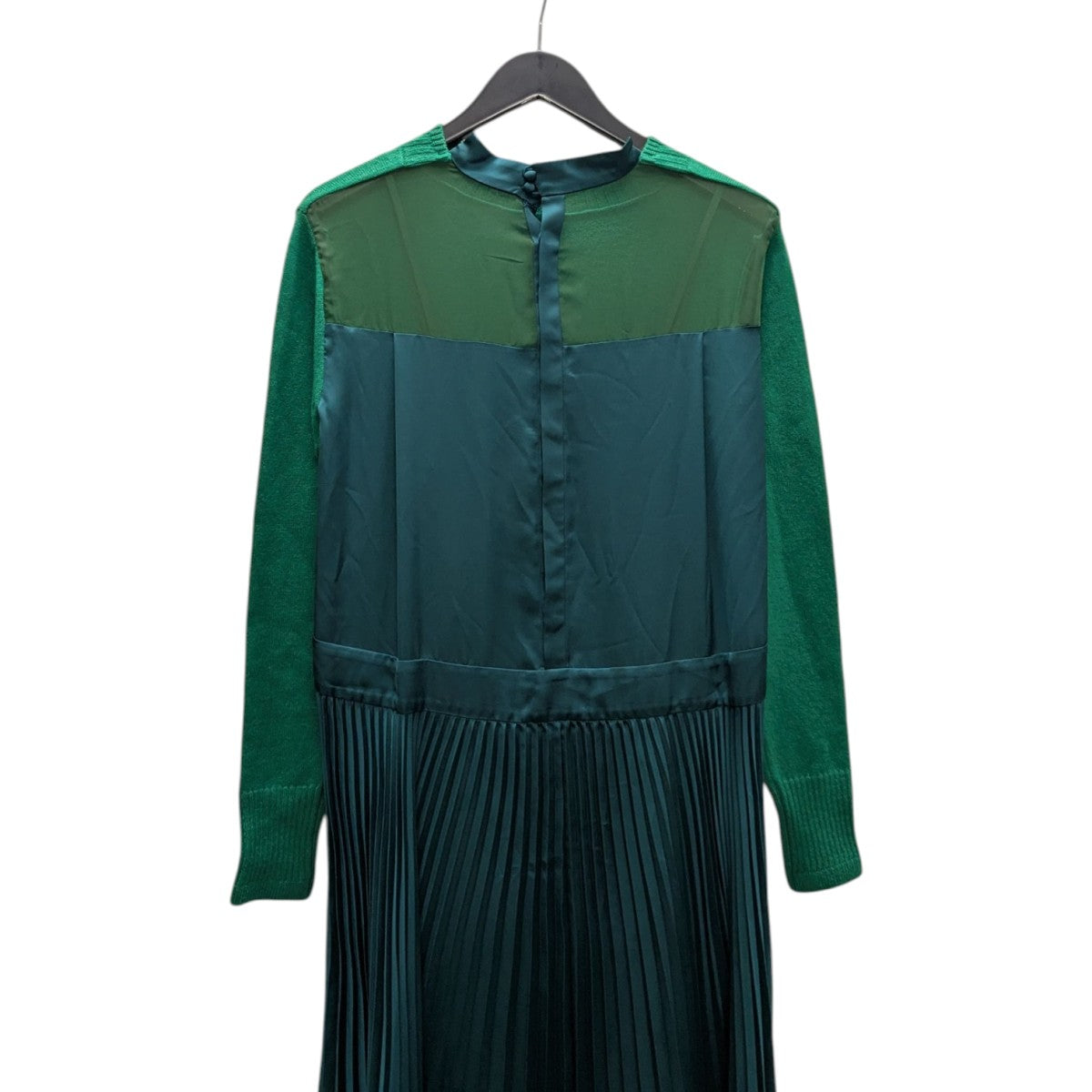 sacai サカイ ワンピース グリーン ボウタイ アシンメトリー ベルト 中古・古着通販】sacai (サカイ) サテンミックスベルト