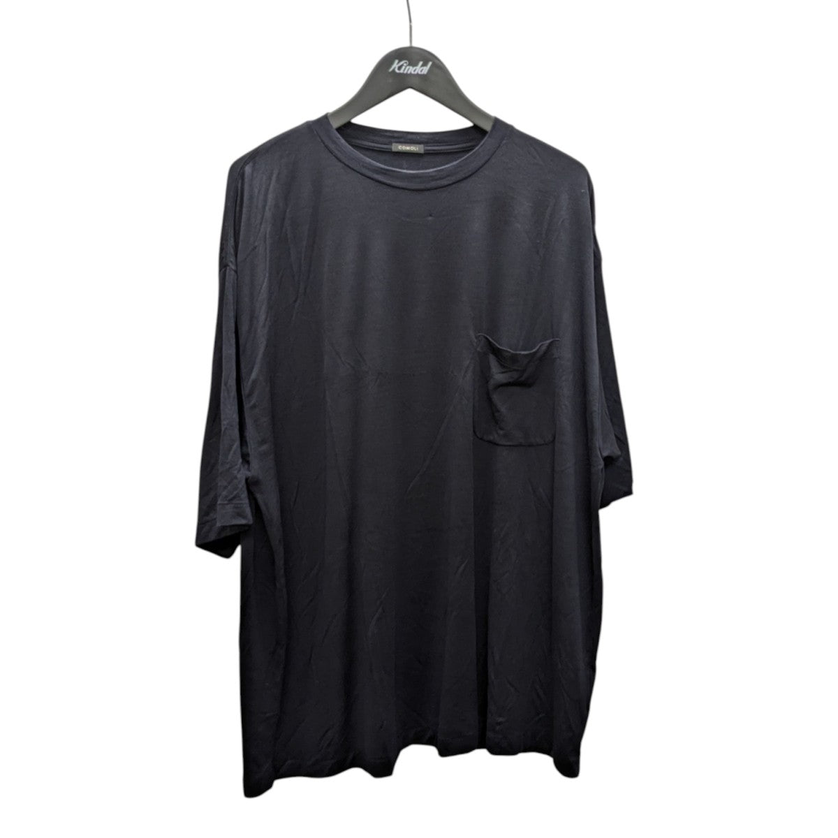 【美品】COMOLI 21SSウール天竺Tシャツ フレンチネイビー　サイズ1 COMOLI コモリ ウール天竺 Tシャツ カットソー 半袖 T01-05006