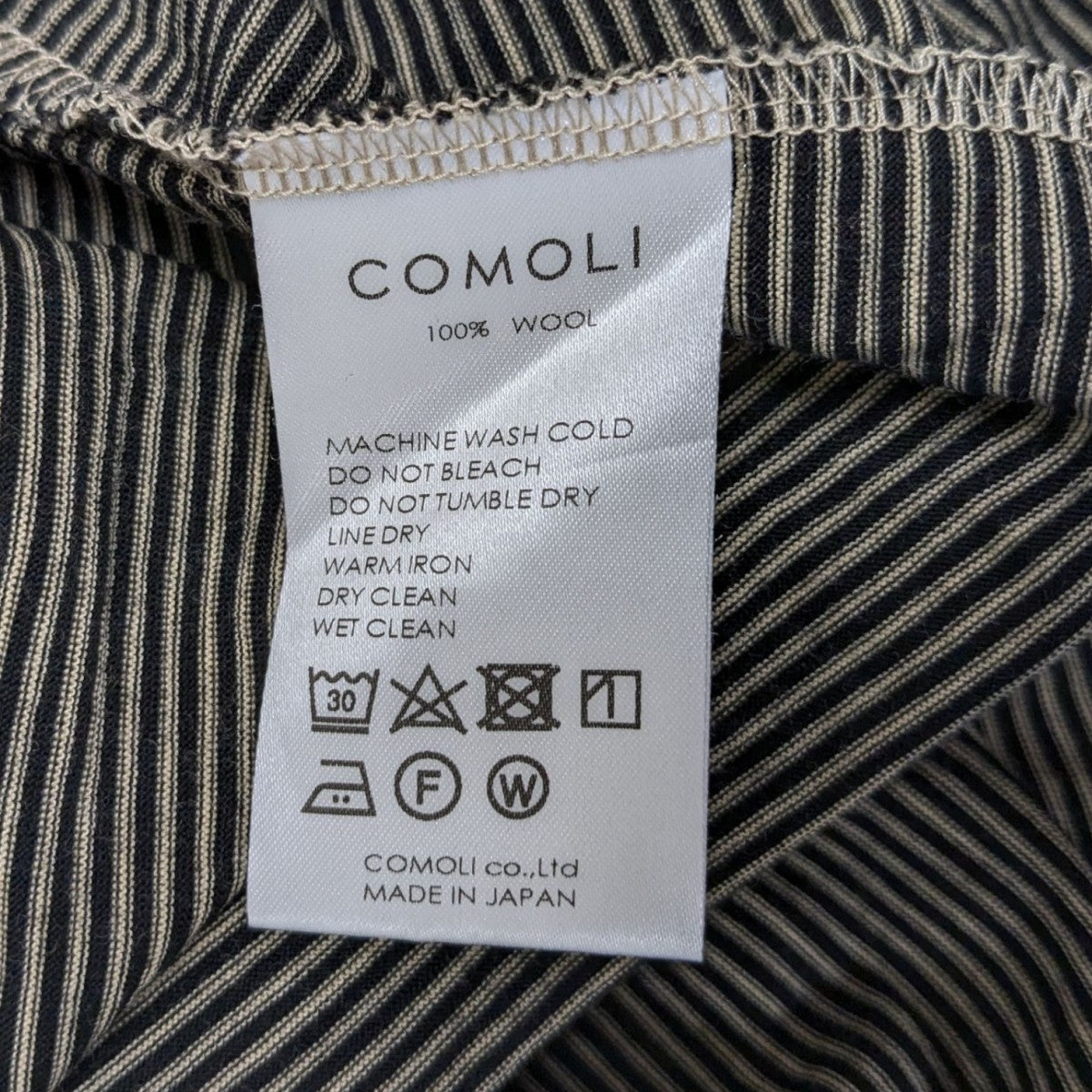 美品 COMOLI コモリ スウェット トレーナー ベージュ サイズ3 日本製 COMOLI(コモリ) コットン裏毛 クルーネックスウェットB01-05002