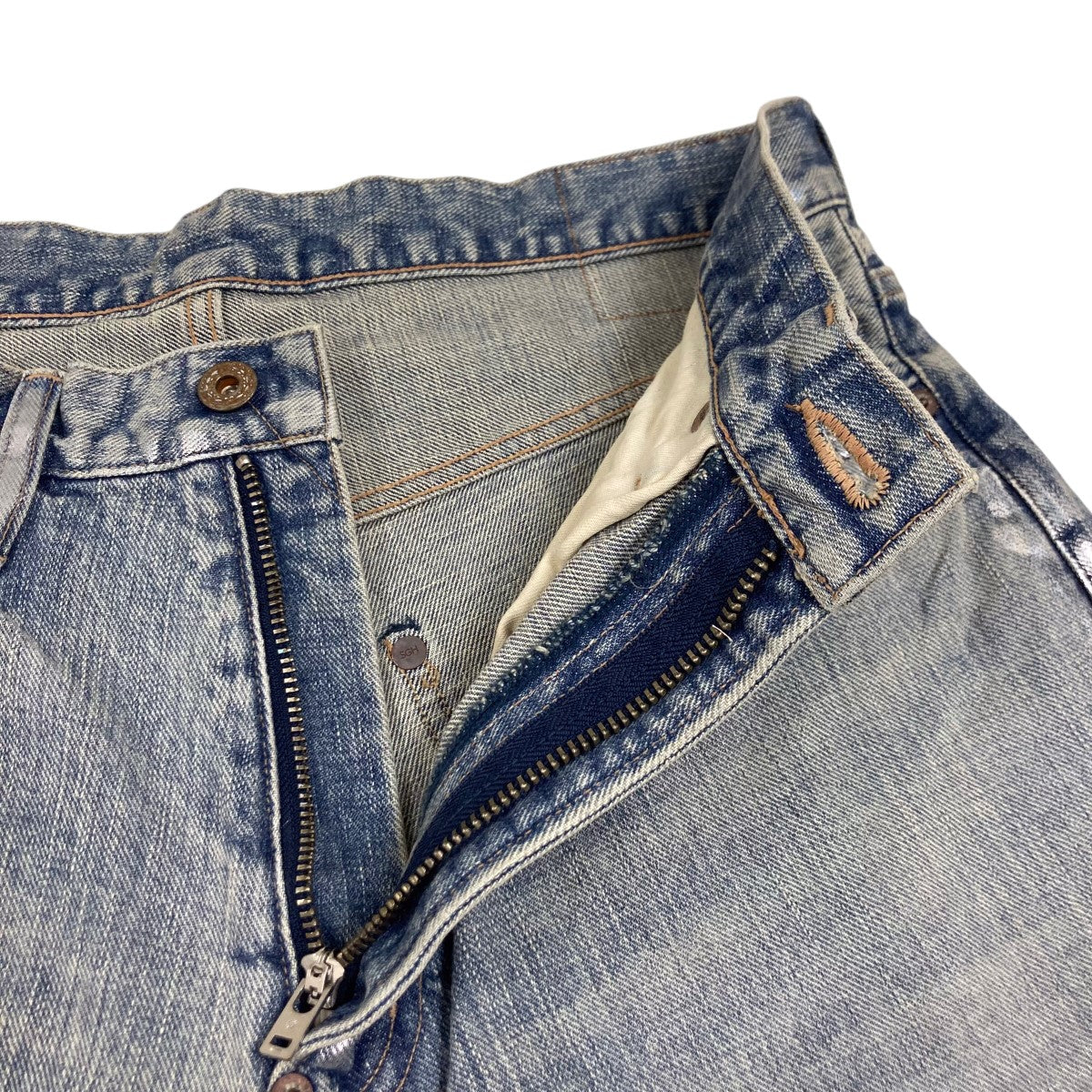 24AWFOILED DENIM TROUSERS WIDE CUTコーティングワイドデニムパンツ2411300410