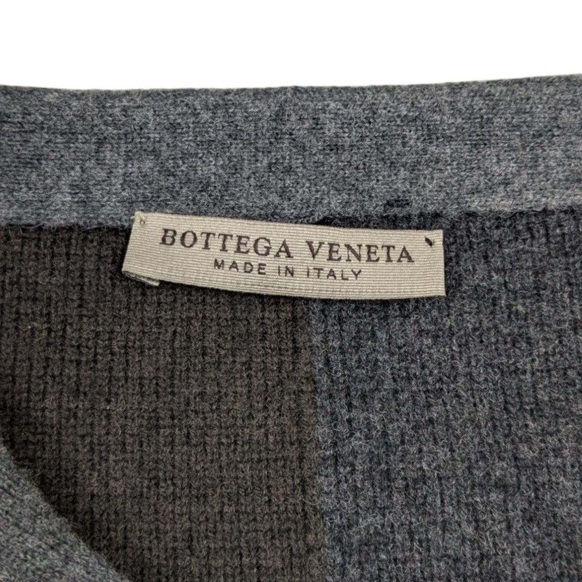 ボッテガヴェネタのブロックチェック ノーカラ― ウールジャケットです。 BOTTEGA VENETA 古着・中古 アウター アイテム