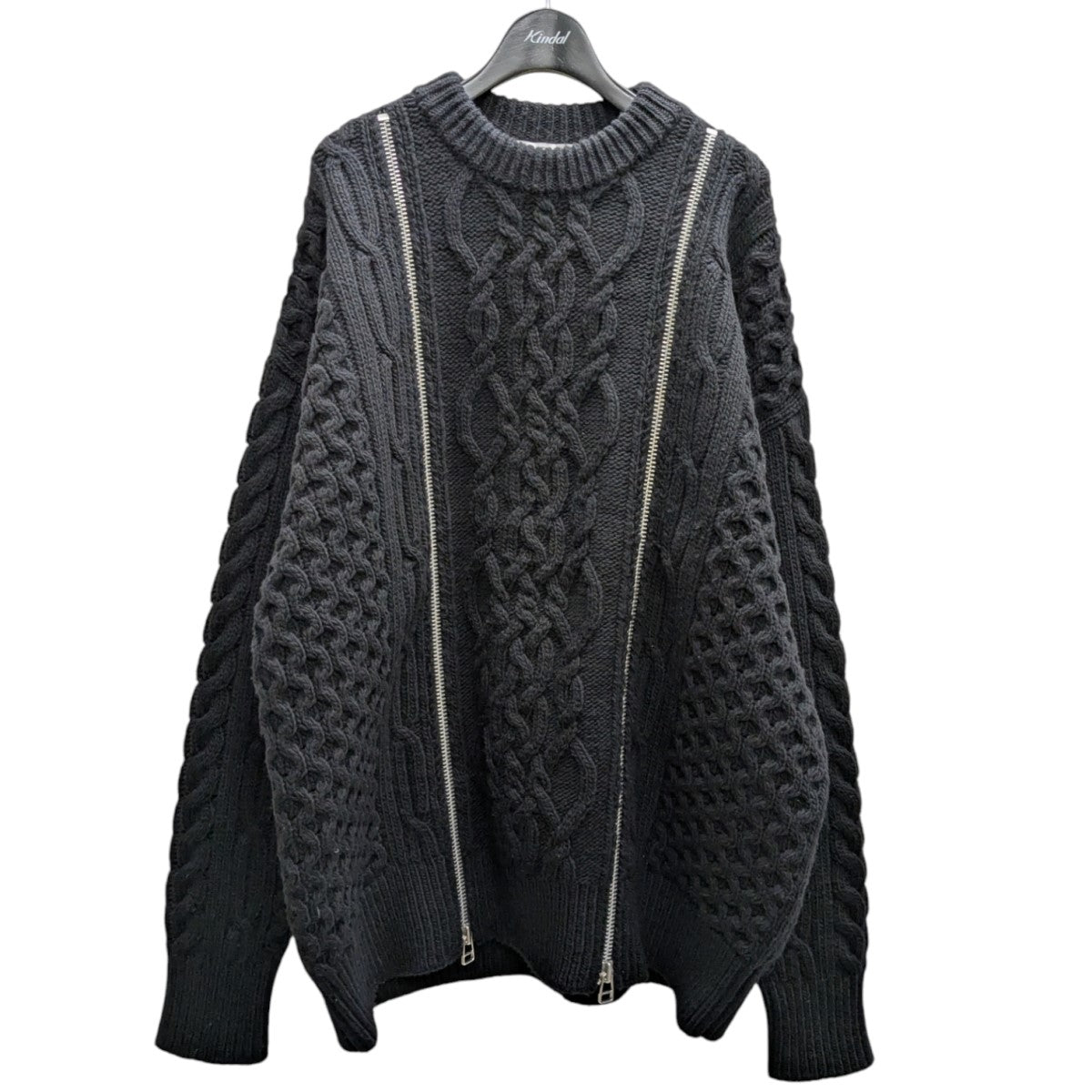 ZIPPED FISHERMAN KNIT SWEATERジップデザインニット