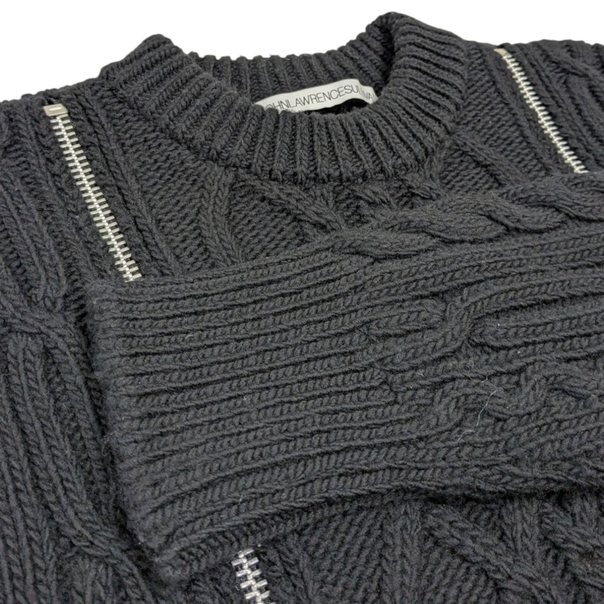 ジョンローレンスサリバンのZIPPED FISHERMAN KNIT SWEATER ジップデザインニットです。 JOHN LAWRENCE SULLIVAN 古着・中古 トップス アイテム