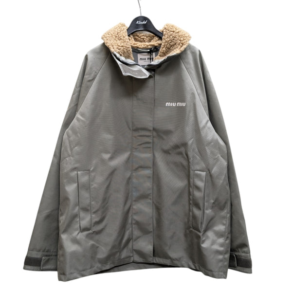 miumiu24 ジャケット miumiu(ミュウミュウ) 24AWクロップド ウール ジャケット ネイビー