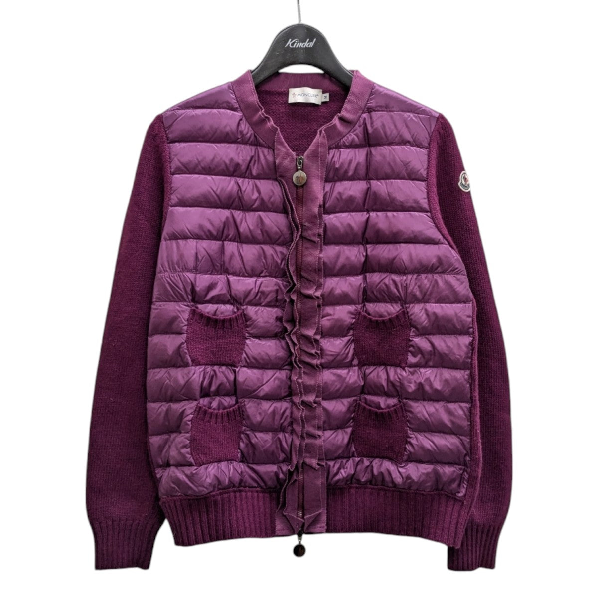 MAGLIONE TRICOT ALLA COREANAジップダウン切替カーディガン