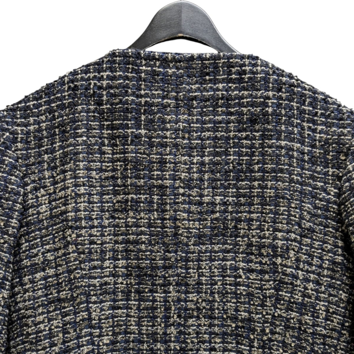 超希少 極美品 CHANEL ツイード アセテート ノーカラージャケット CHANEL ノーカラー ツイードジャケット 36 美品 CHANEL シャネル