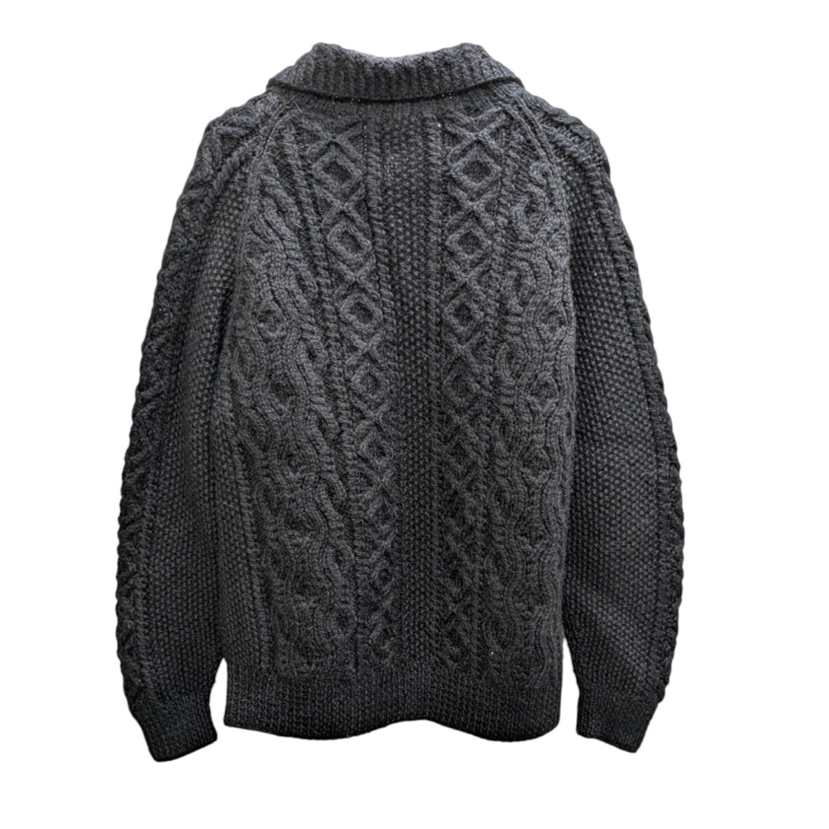 INVERALLAN(インバーアラン) ケーブルニットカーディガン ブラック