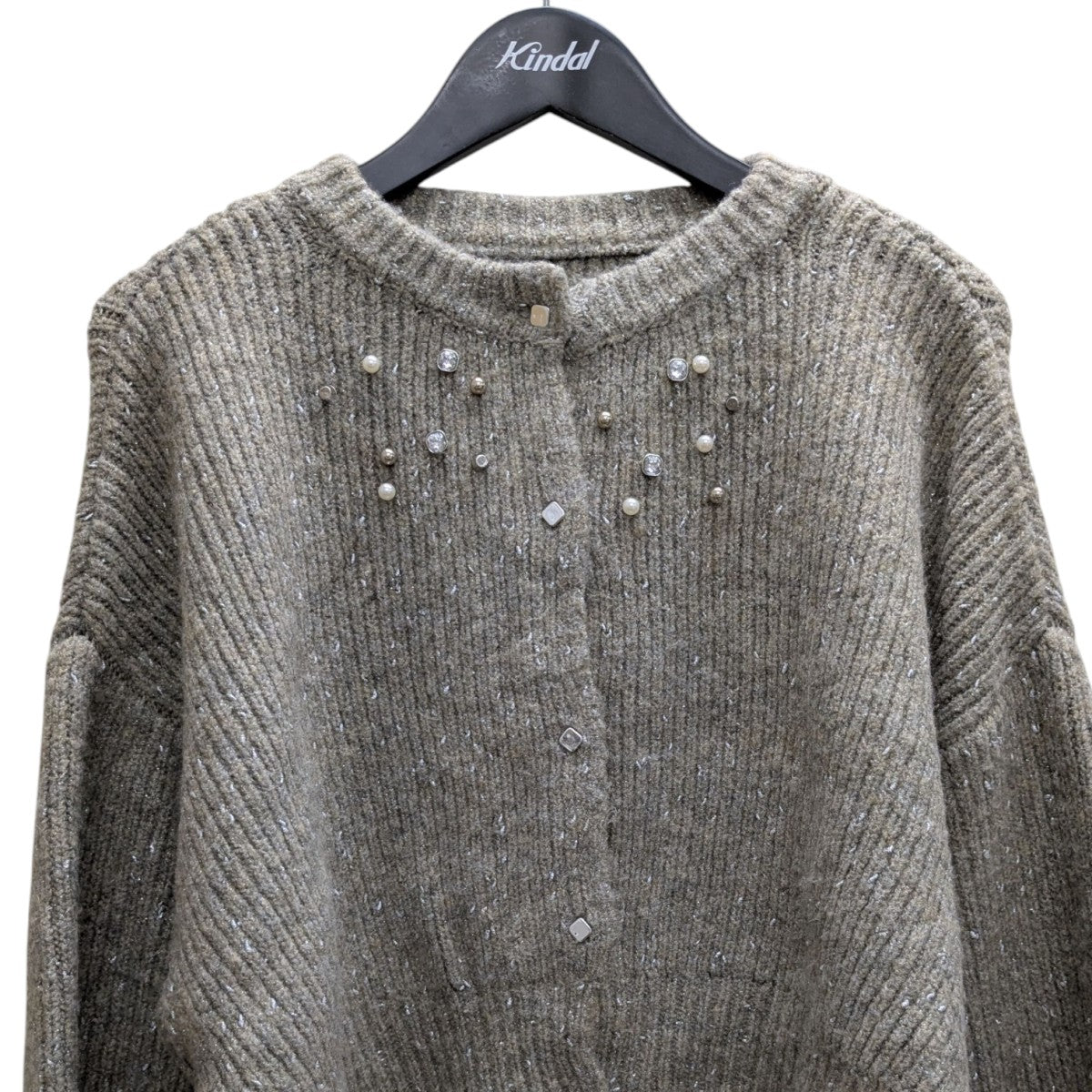 willfully】スタッズビジューボリュームスリーブニット