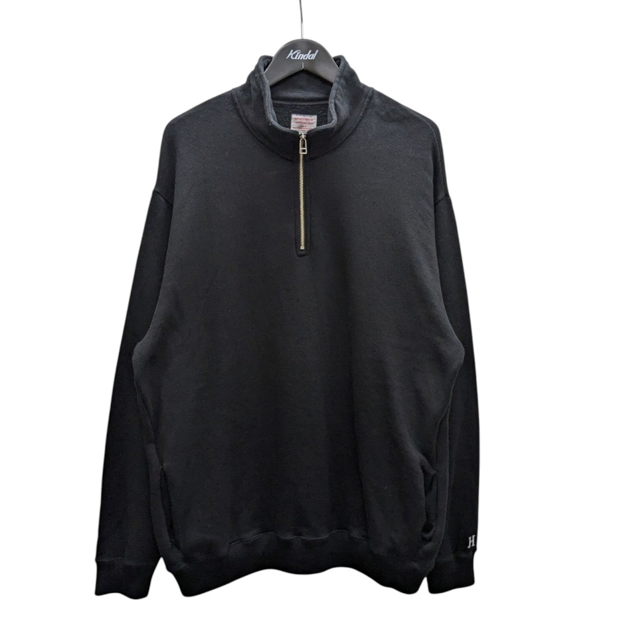 Super Stretch Sweat Fabric Half Zip Pulloverコットンニット1010135