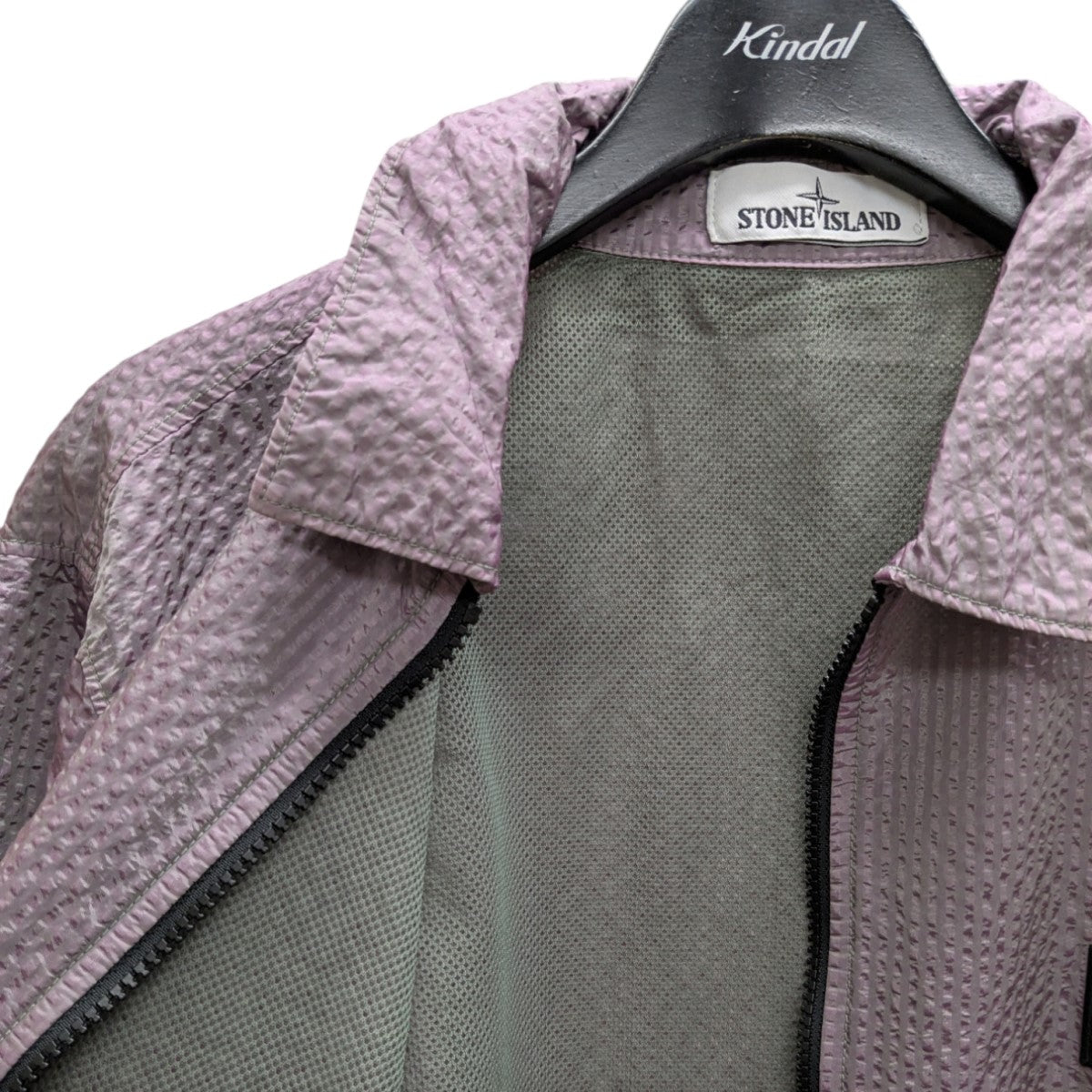 STONE ISLAND コットン　ナイロン　シャツ　ジップ　ジャケット STONE ISLAND(ストーンアイランド) 胸ロゴジップジャケット