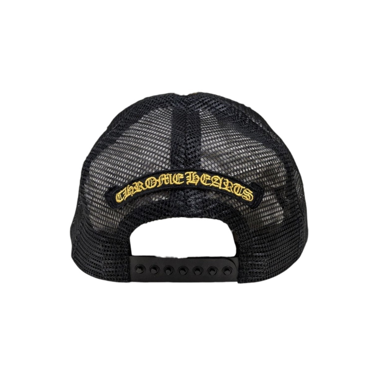 LA購入 クロムハーツ CHプラス レザーパッチ 総柄 トラッカーキャップ 帽子 CHROME HEARTS クロムハーツ アパレル キャップ】トラッカーキャップ