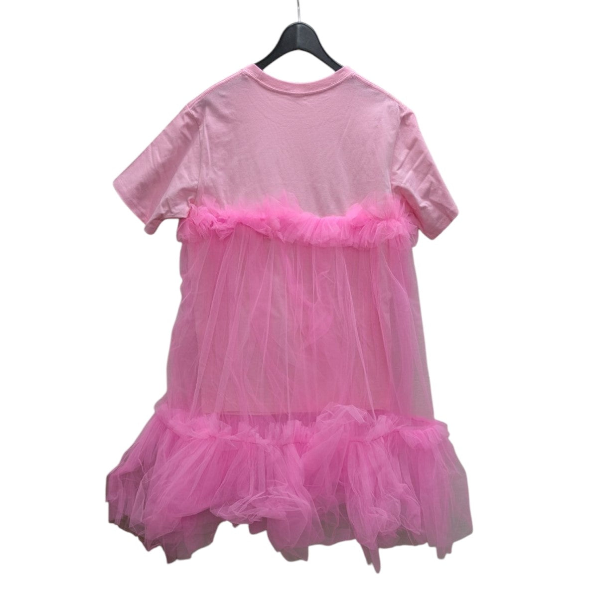 VIVIANO Gatehered Tulle T-shirt ギャザークルーネックTシャツ 古着・中古-2枚目のアイテム画像