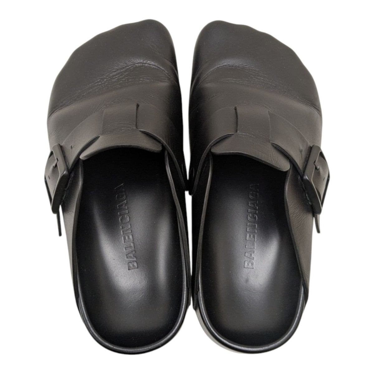 BALENCIAGA バレンシアガ レザーサンダル スリッパ ブラック BALENCIAGA - BALENCIAGA BBロゴ レザー スリッパ サンダルの