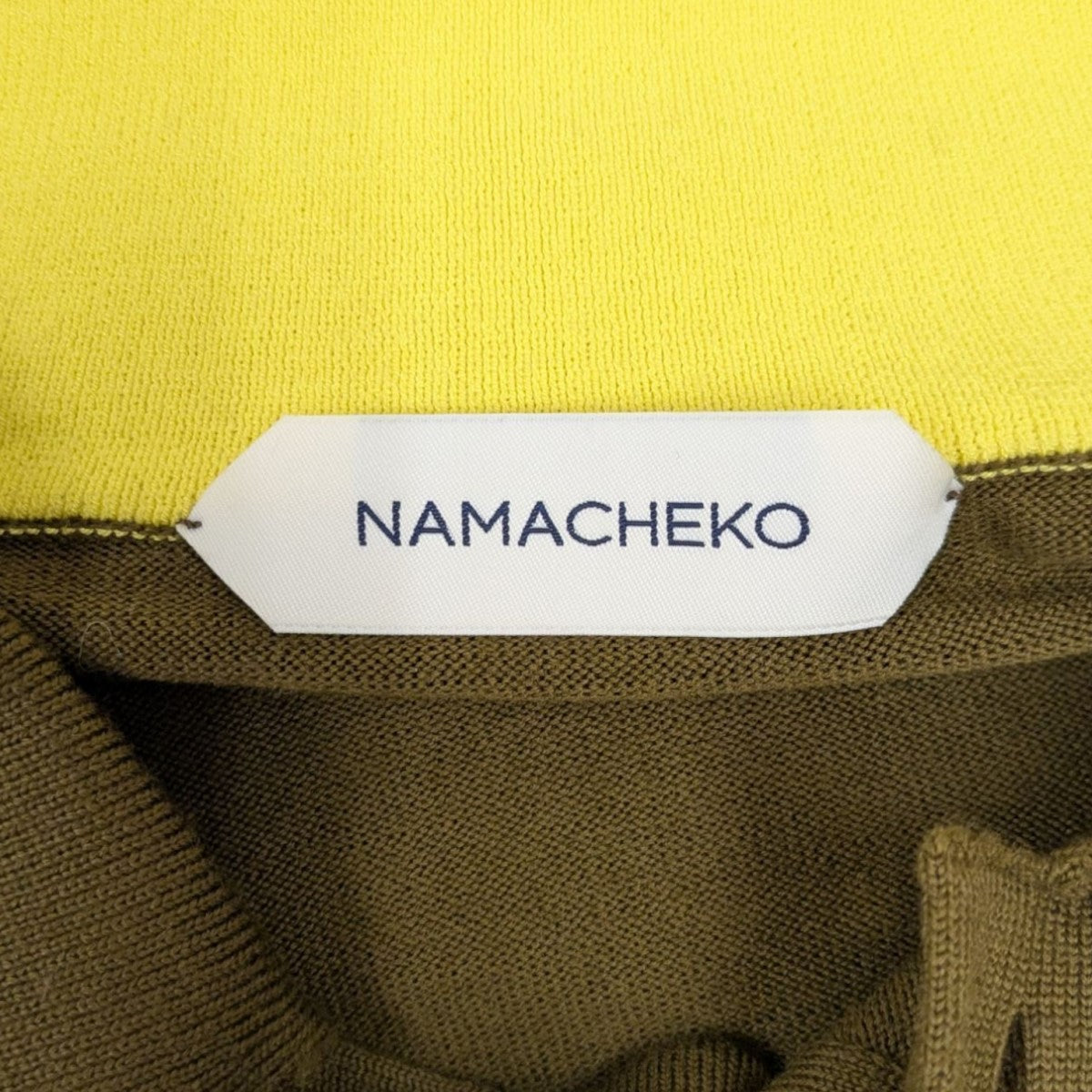 NAMACHEKO(ナマチェコ) セーラーニット オリーブ×イエロー