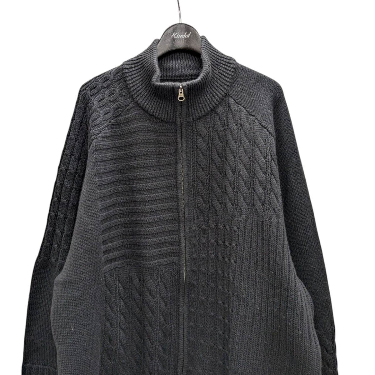25SSPATCHWORK ZIP KNITジップニット