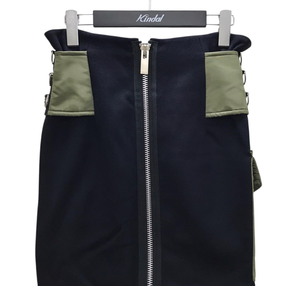 sacai 17SS 刺繍シアースカート タイトスカート 膝丈 ネイビー 1 sacai 17SS 刺繍シアースカート タイトスカート 膝丈 ネイビー 1