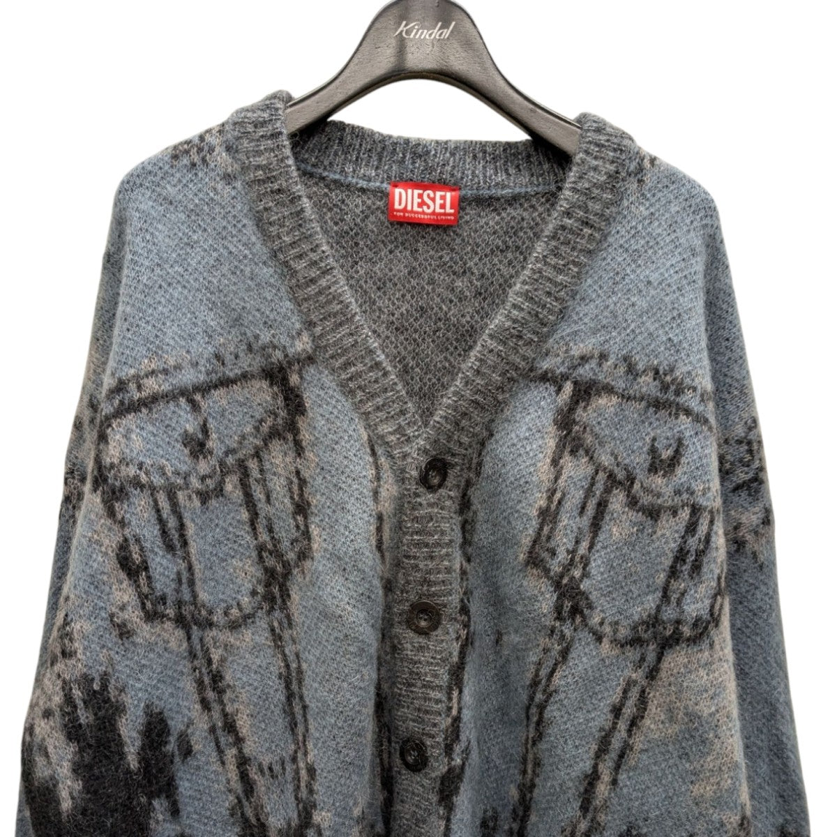 【美品！未使用品！】DIESELカーディガン DIESEL(ディーゼル) モヘアカーディガン A11215 スカイブルー