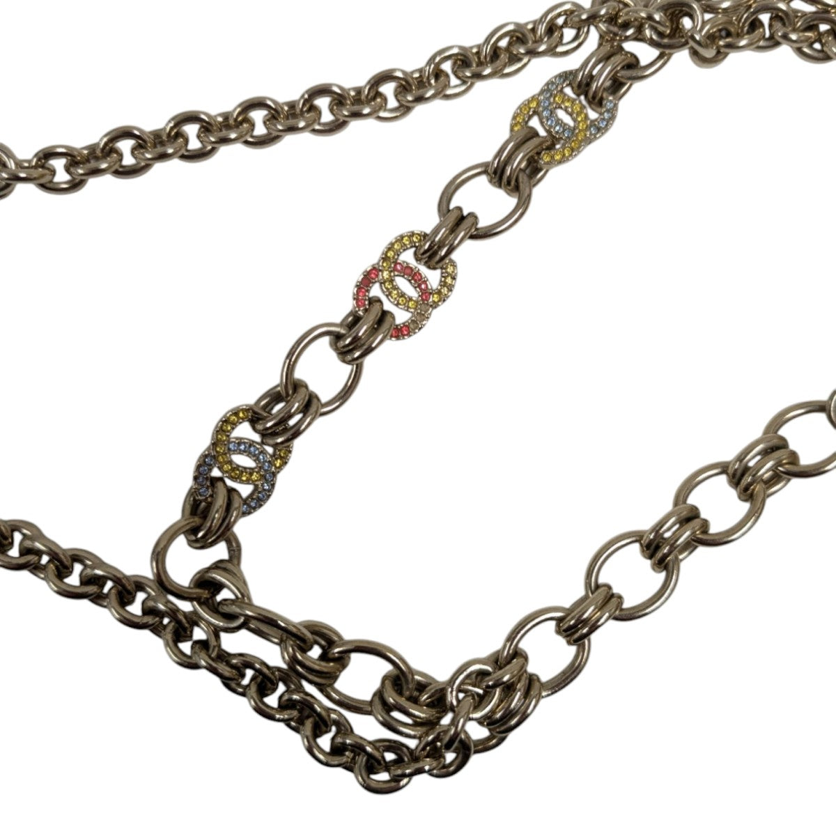 CHANEL ココマーク ネックレス 中古 シャネル チェーンネックレス ココマーク ゴールド/ホワイト GP/ライン