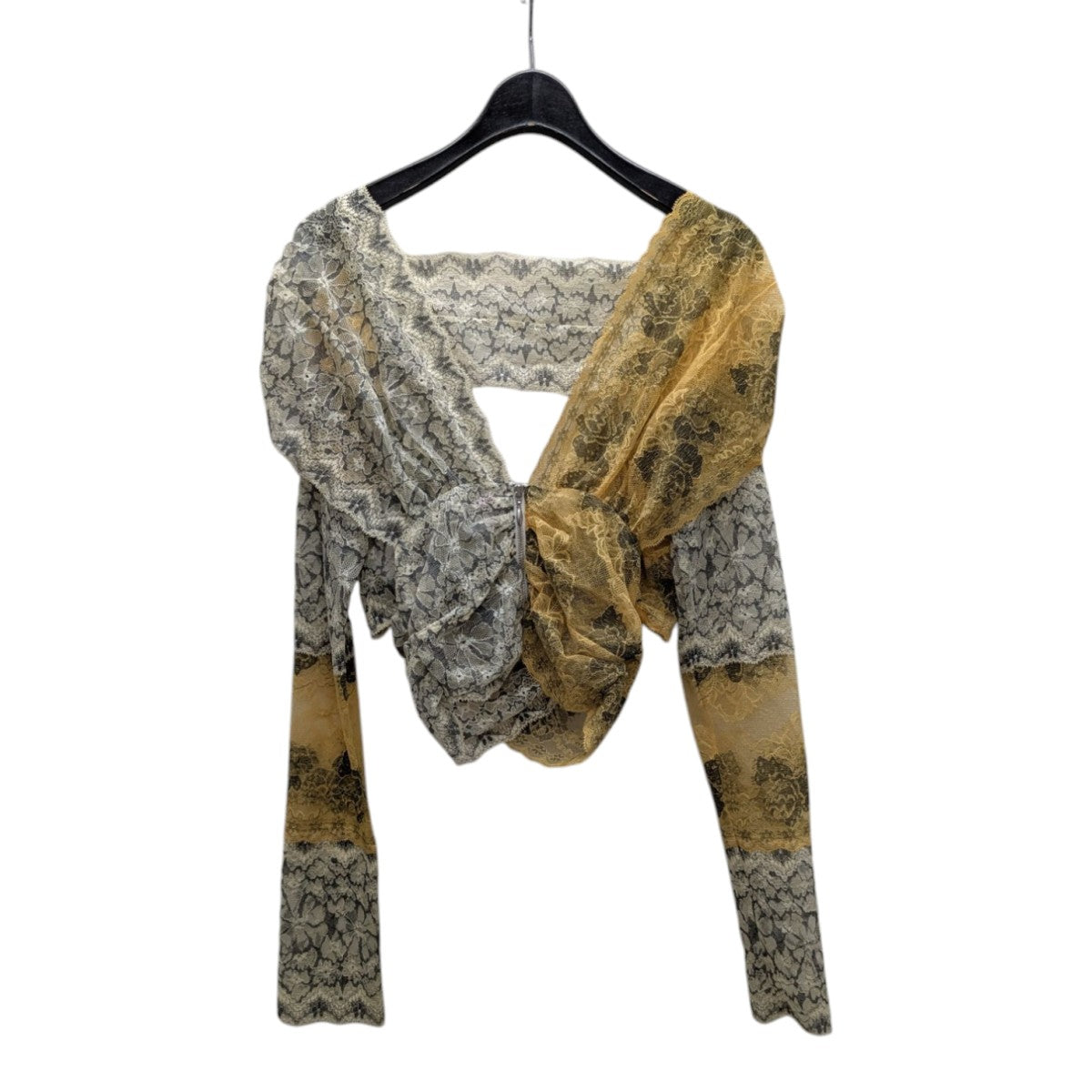 【値下げ】fetico 23AW HAND PRINTED TIE-NECK BLOUSE タイブラウス FTC234 0103 オレンジ×ブラウン サイズ：1 (EC) 近年 23AW FETICO フェティコ タイブラウス サイズ1の通販 by