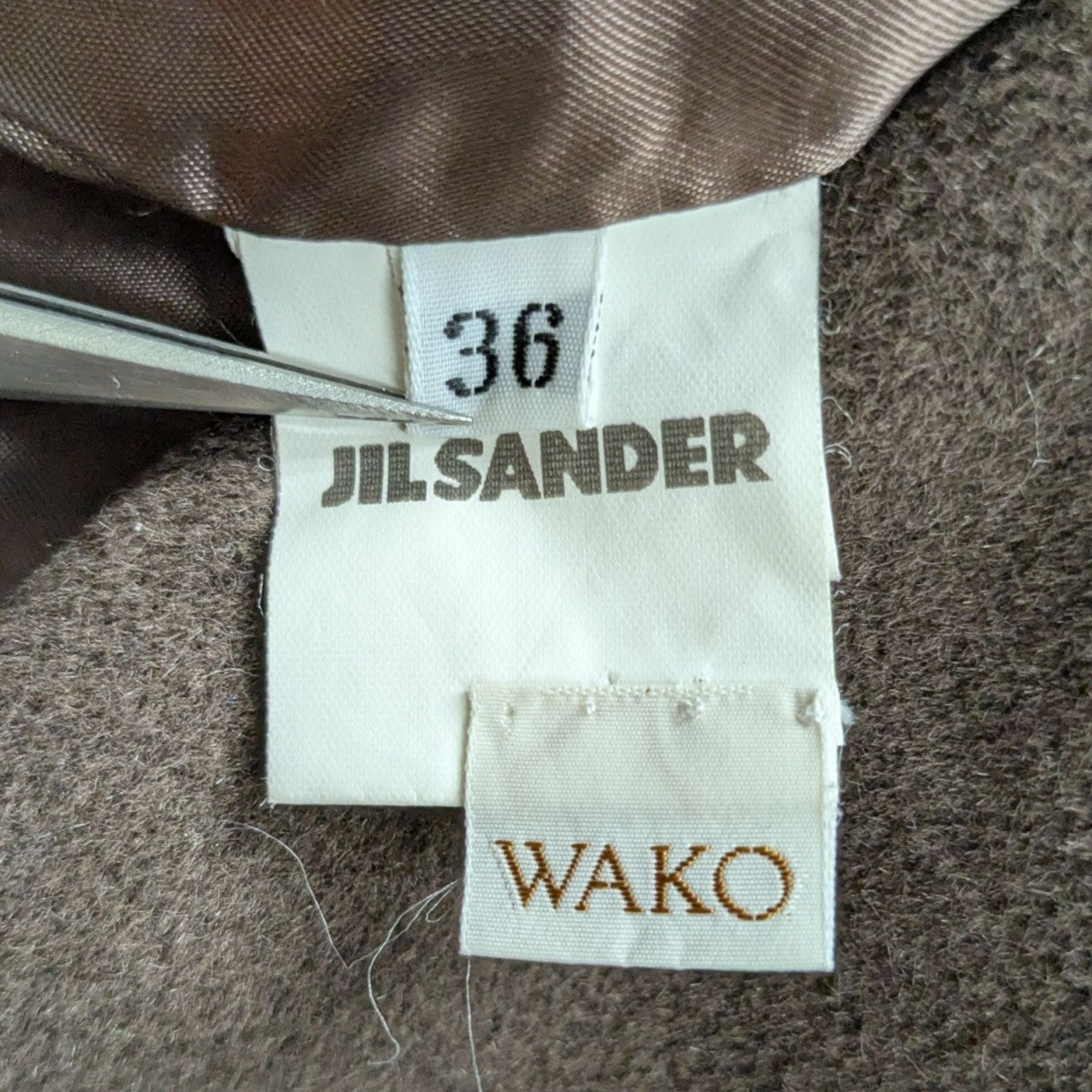 JIL SANDER(ジルサンダー) ウールハーフコート ブラウン サイズ