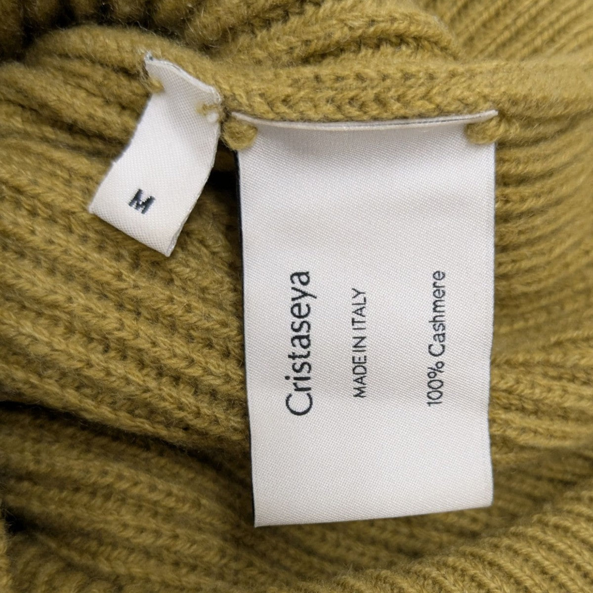 Cristaseya / クリスタセヤ | カシミヤ| sizeL　カーキグレー Cristaseya(クリスタセヤ) カシミヤニット カーキ サイズ M