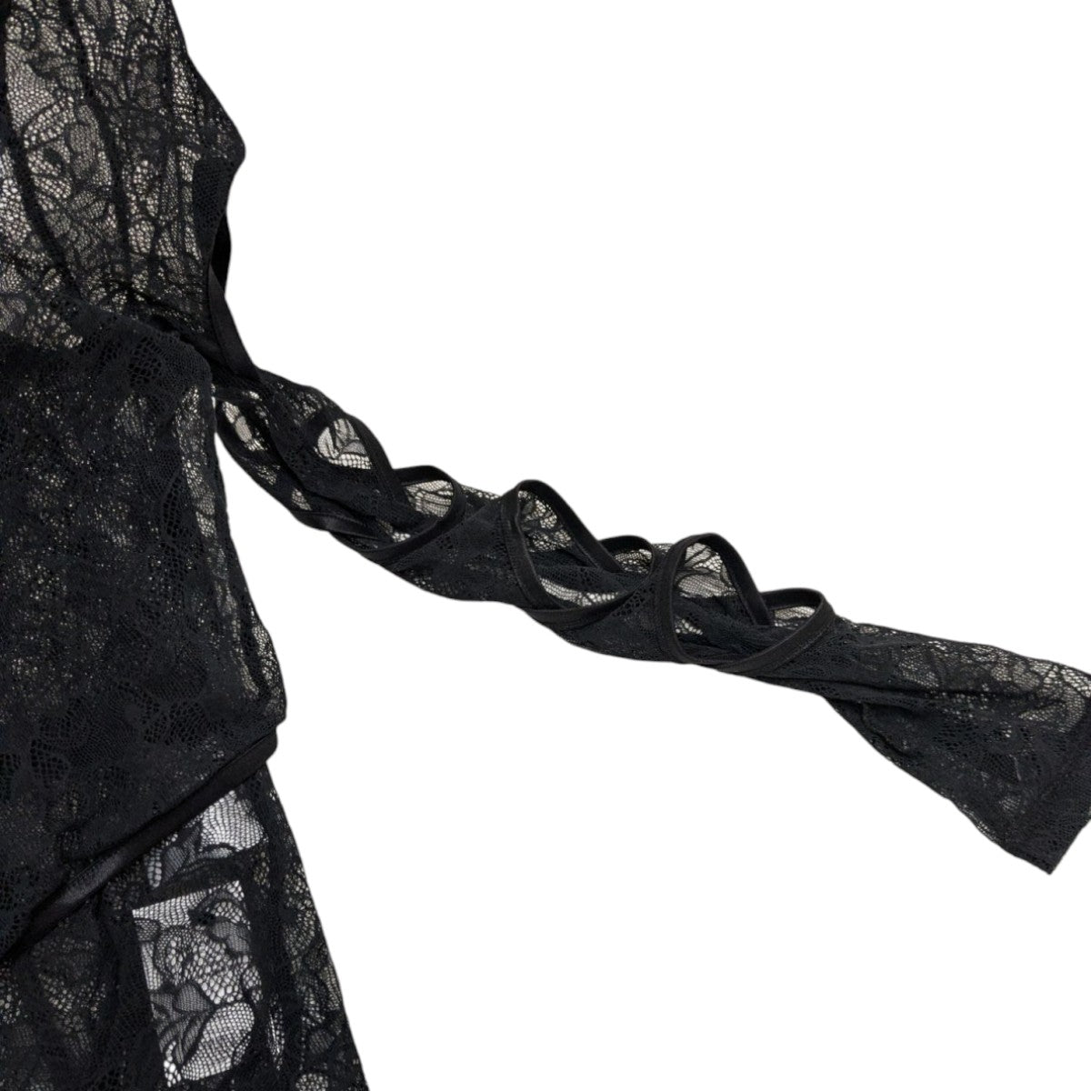 アキコアオキ AKIKO AOKI 24AW crber lace T カットアンドソー AA24AW-CST01 ブラック サイズ：Ｆ AKIKO AOKI(アキコアオキ) 24AWcrber lace Tカットアンドソー