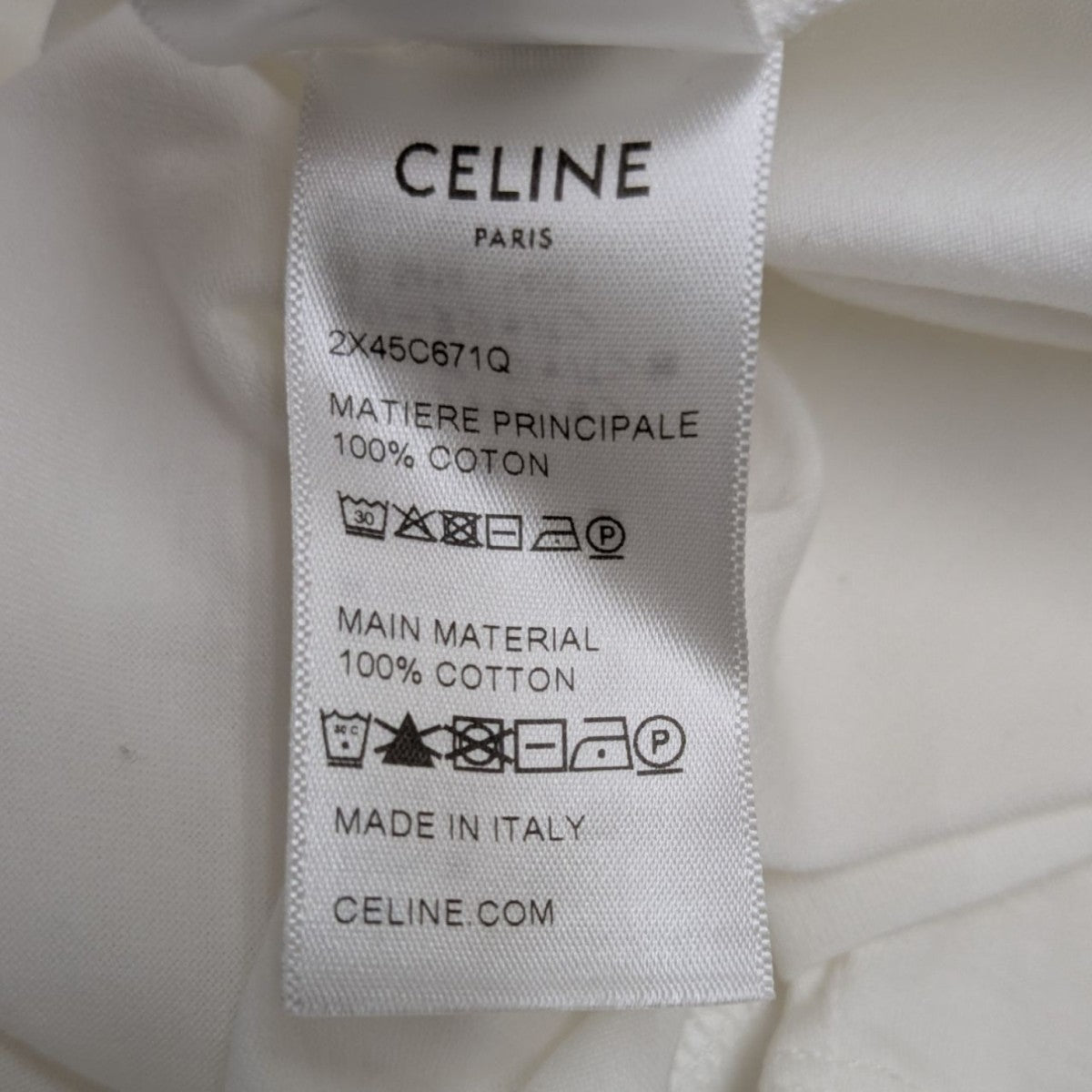 CELINE(セリーヌ) 裾トリオンフ ロゴ刺繍 半袖Tシャツ 2X45C671Q