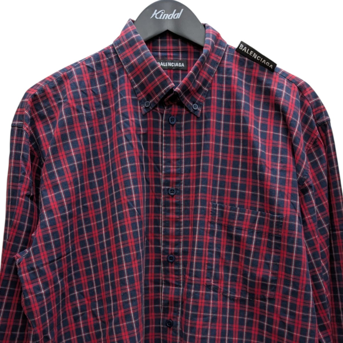 BALENCIAGA(バレンシアガ) L S Tab Check Shirt ショルダーロゴ BALENCIAGA(バレンシアガ) L S Tab Check Shirt ショルダーロゴ