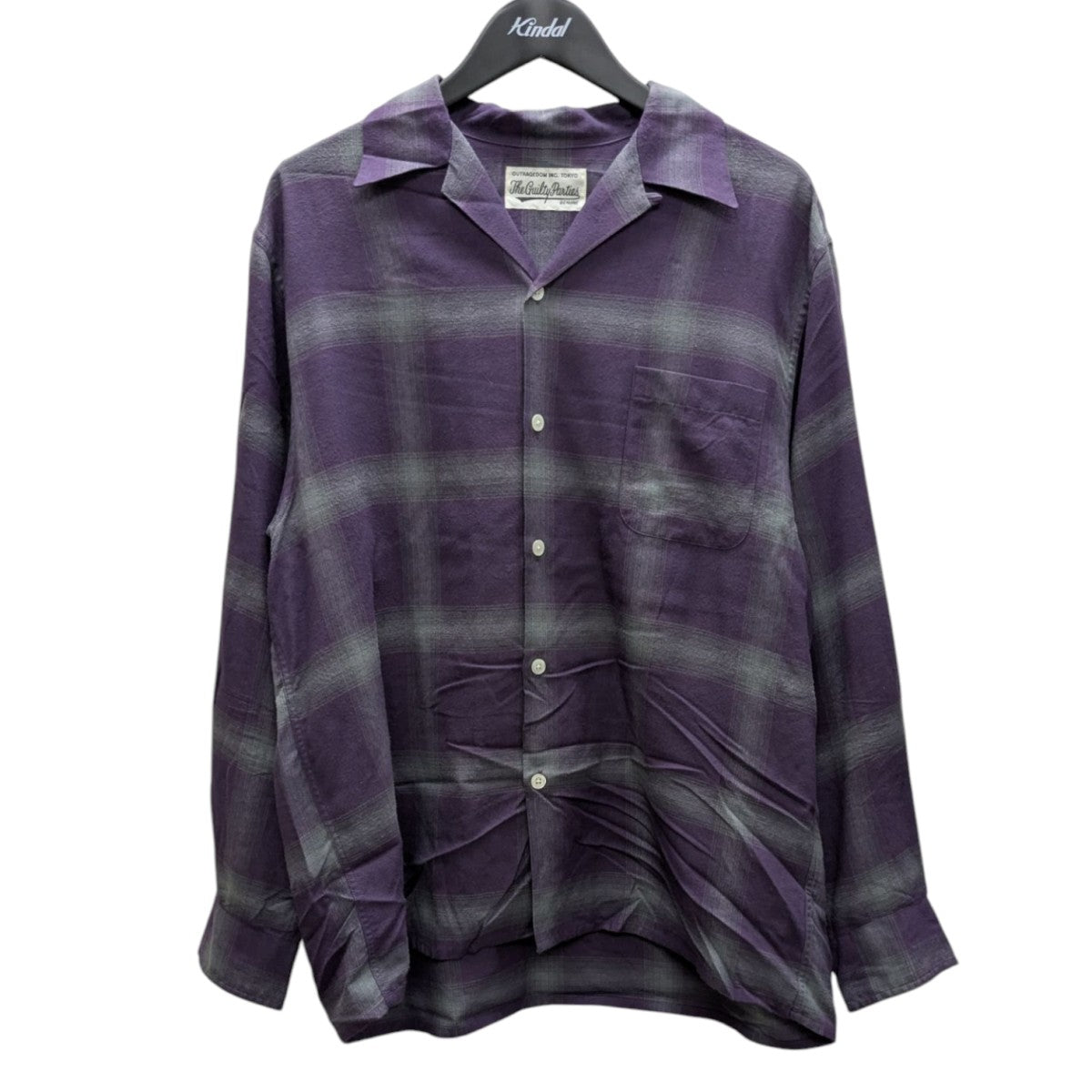 OMBRE CHECK OPEN COLLAR SHIRT L/S【GRAY】｜WACKO MARIA