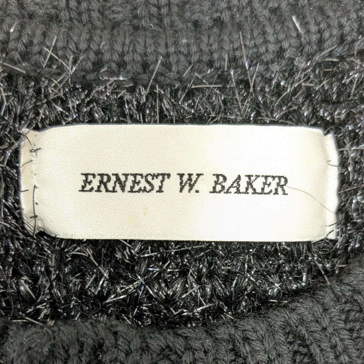 ERNEST W．BAKER(アーネスト ダブル ベイカー) BLACK LUREX CARDIGAN