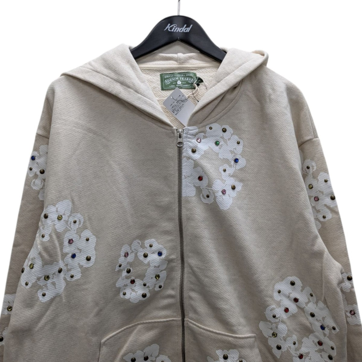 Denim Tears デニムティアーズ パーカー baby blue Denim Tears(デニムティアーズ) Cotton Wreath Zip Hoodieジップ