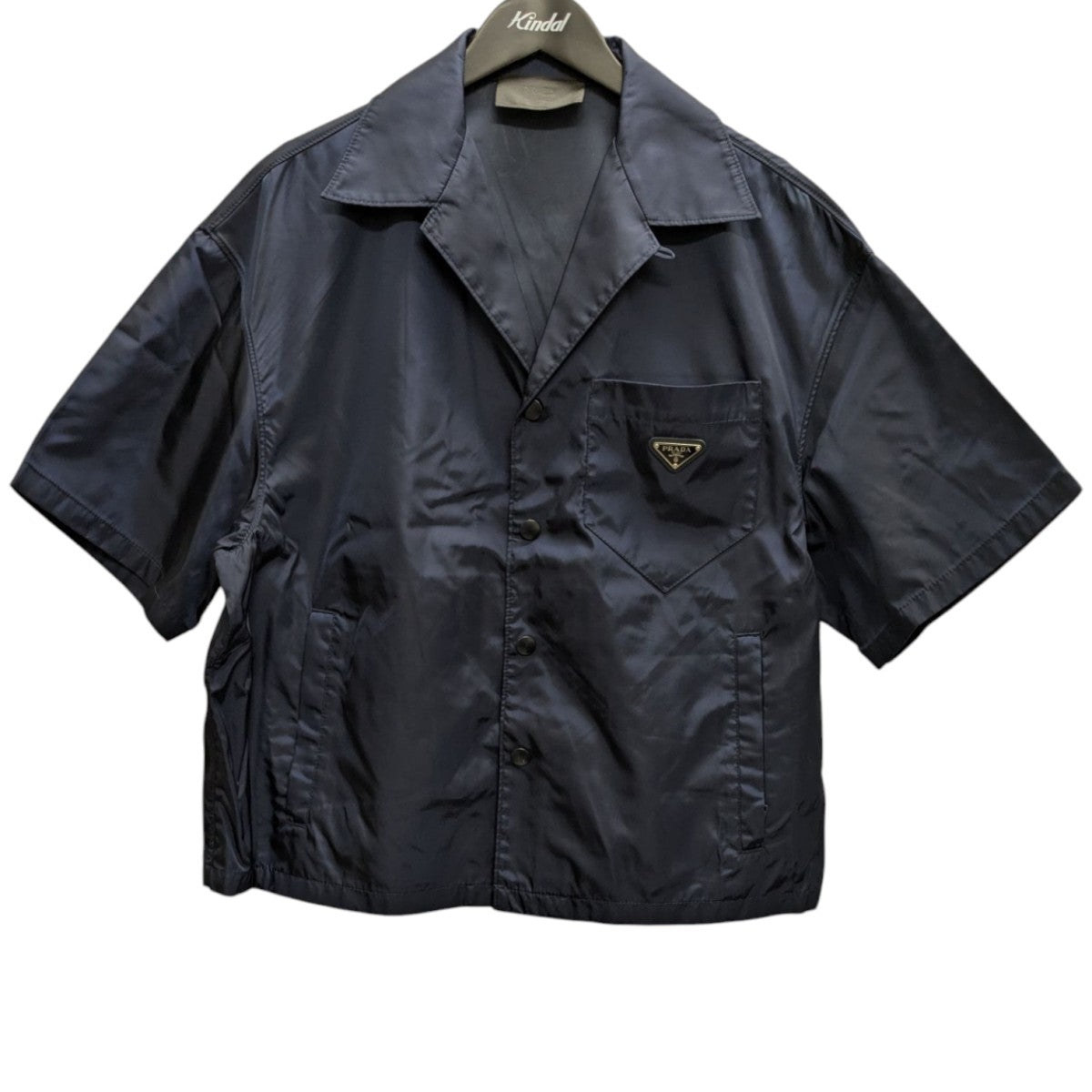 Re-Nylon リナイロン 三角ロゴプレート 半袖シャツ ブ