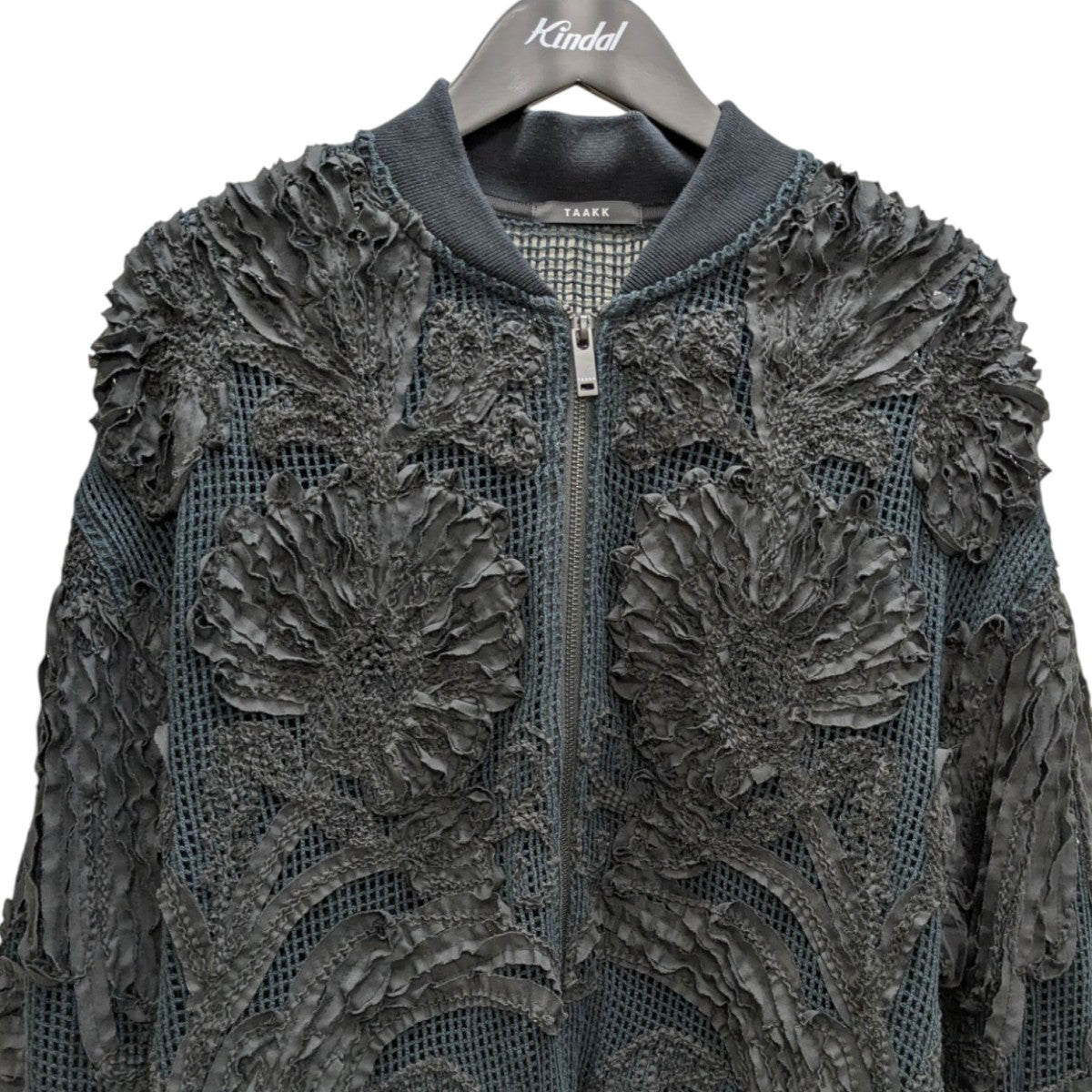 100％品質 TAAKK(ターク) ジップ BLACK BLOUSON ZIP EMBROIDERY MESH 25SS ジャケット・アウター
