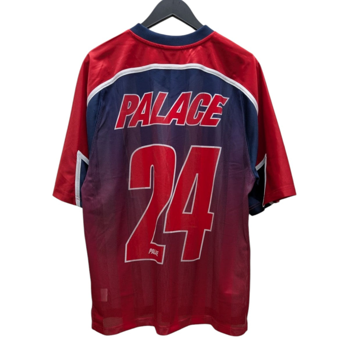 未使用品 PALACE/パレス Meshy Stripe Jersey PALACE(パレス) MESHY STRIPE JERSEYゲームシャツ レッド
