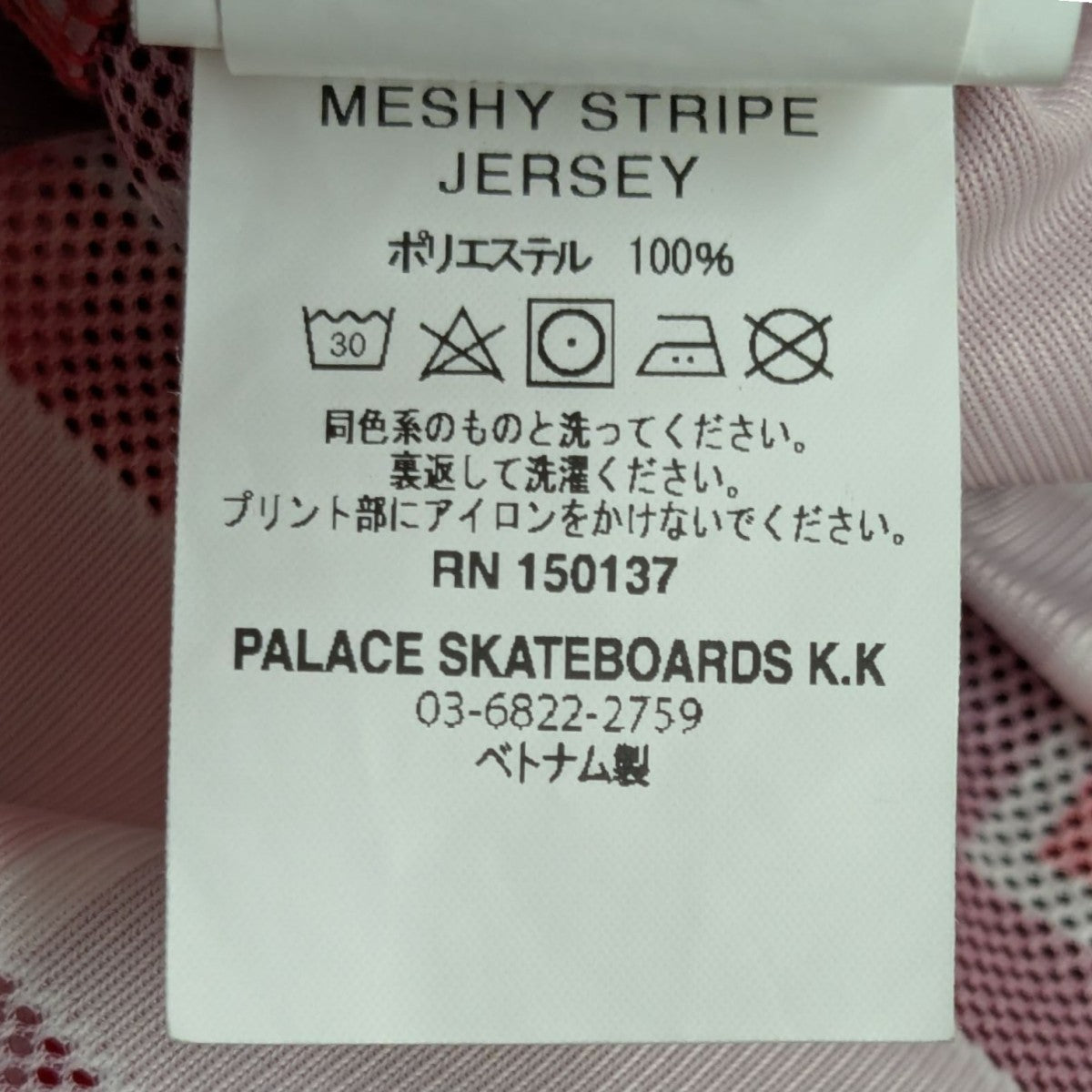 未使用品 PALACE/パレス Meshy Stripe Jersey PALACE(パレス) MESHY STRIPE JERSEYゲームシャツ レッド