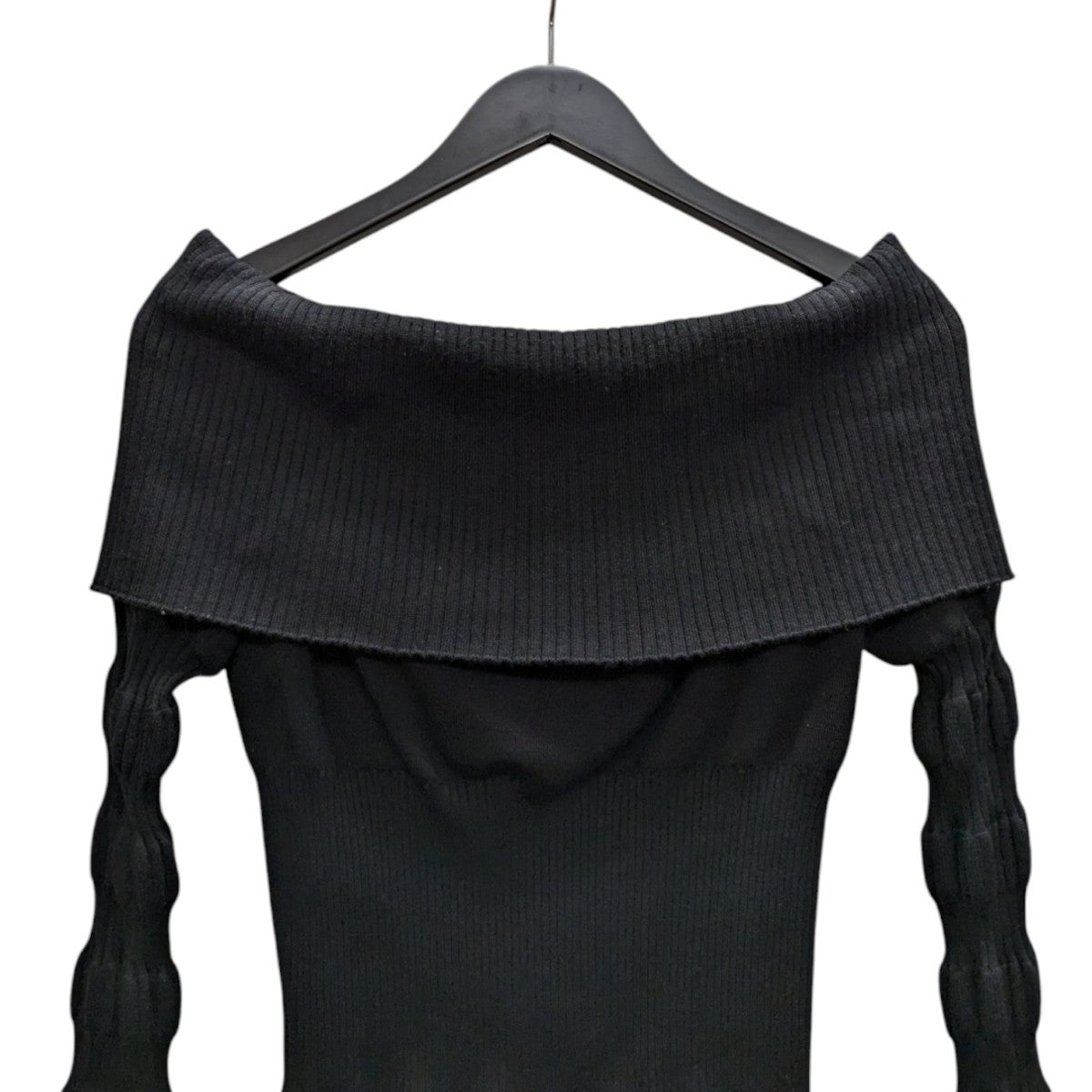 FETICO STRIPE KNIT OFF-SHOULDER TOPオフショルダーニットトップFTC244-0722 古着・中古-5枚目のアイテム画像