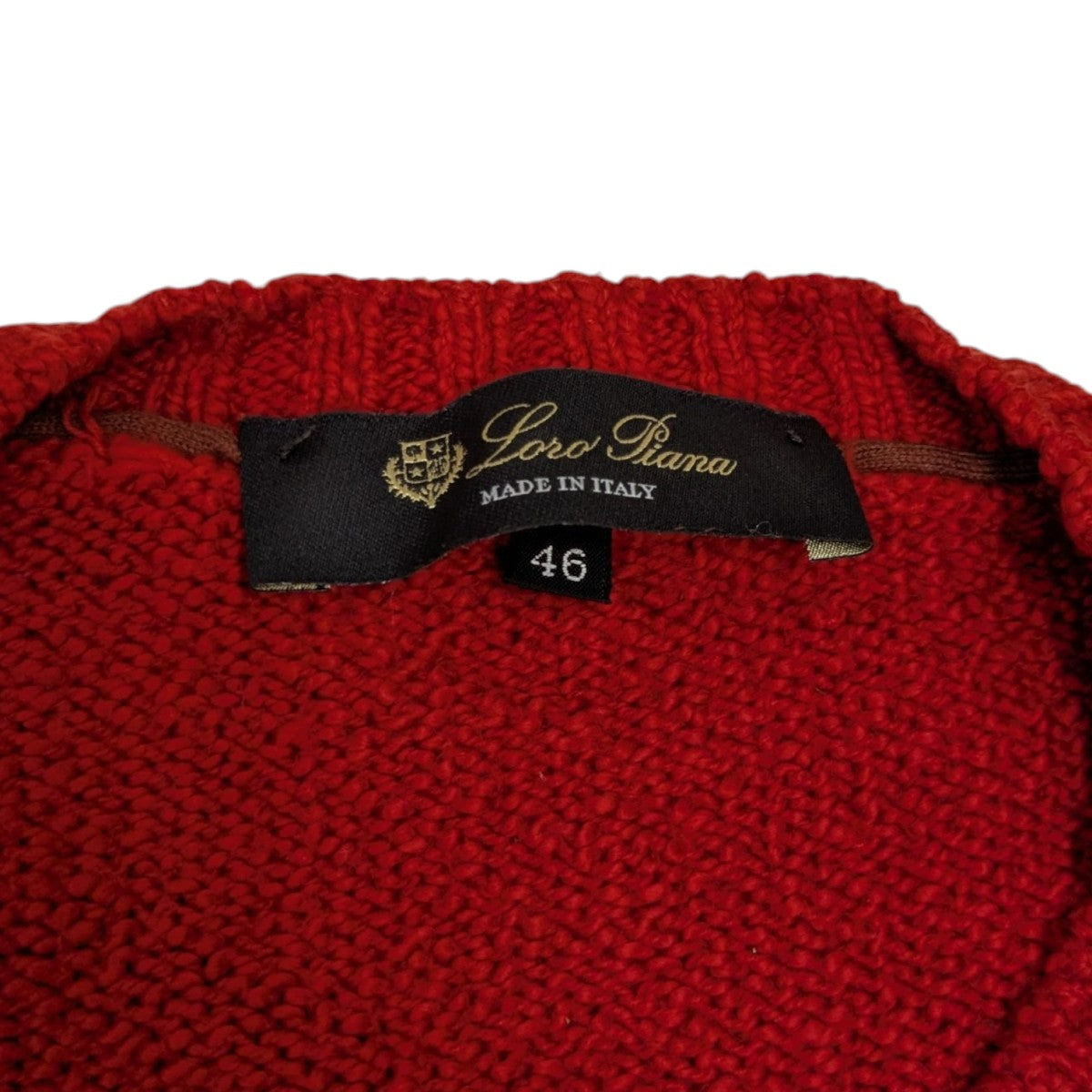ロロピアーナ　クルーネックニット セーター 46 loro piana(ロロ・ピアーナ) クルーネックニット レッド サイズ
