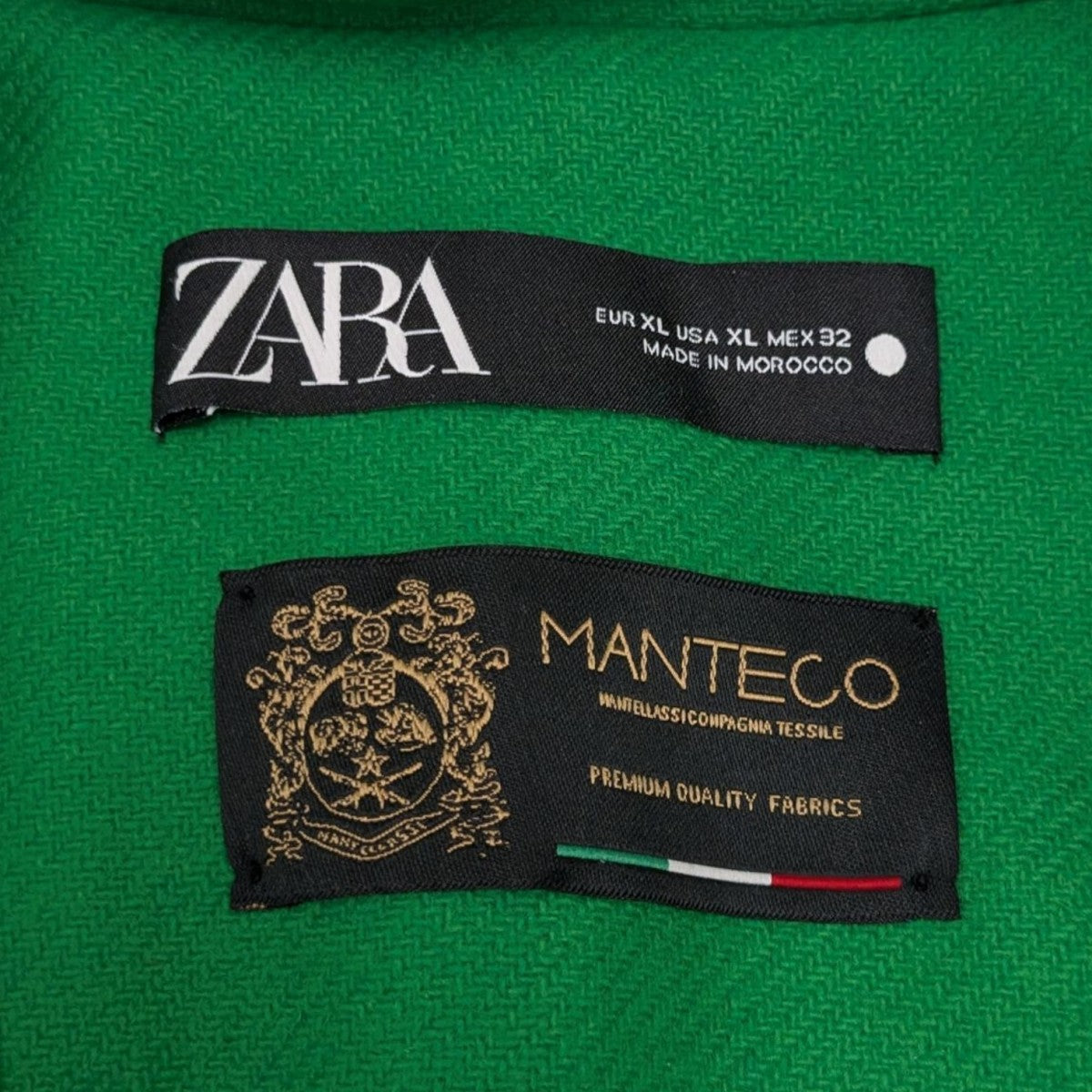 極美品✨ ZARA ザラ MANTECO生地 ロングコート 1ボタン 緑 ZARA×manteco コート グリーン サイズ XL｜【公式】カインドオル