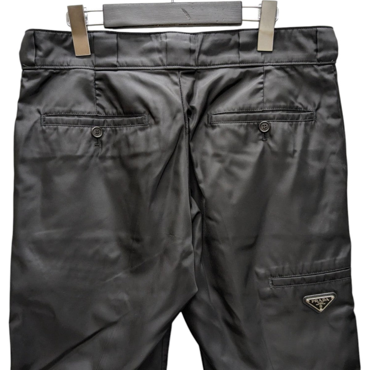 ◆PRADA◆ ベルト付きブレンド トラウザーズ パンツ PRADA(プラダ) トラウザーパンツ SPG75 ブラック サイズ 46