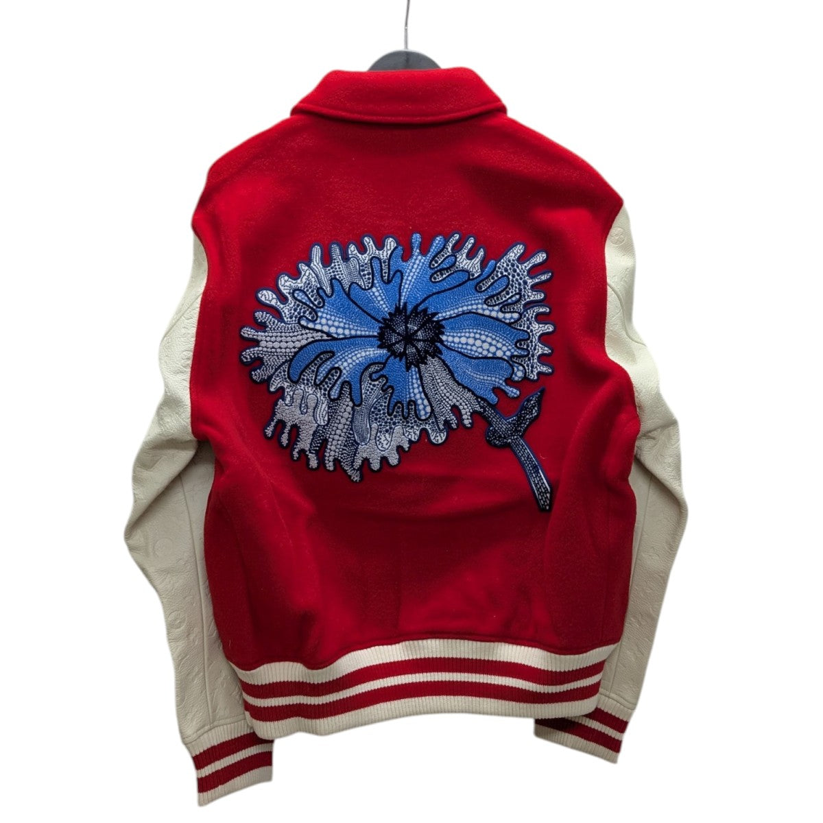 LOUIS VUITTON×草間彌生 袖レザースタジャン レッド×ホワイト サイズ