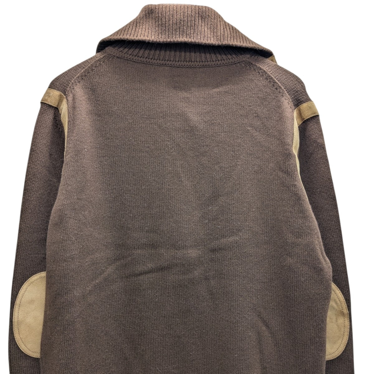 スウェード切替カシミヤニット