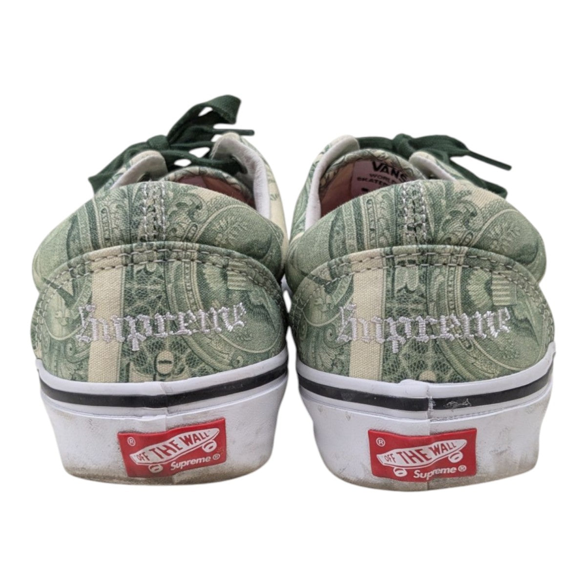 VANS×Supreme 23SS Dollar Era Greenキャンバススニーカー721454