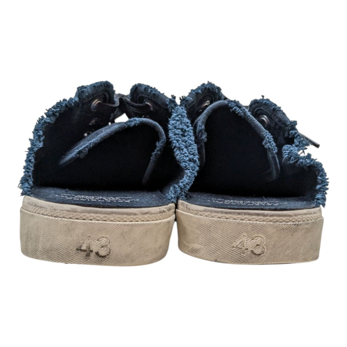 【極美品】BALENCIAGA デニム ミュール　デストロイ加工　693953 極美品】BALENCIAGA デニム ミュール デストロイ加工 693953