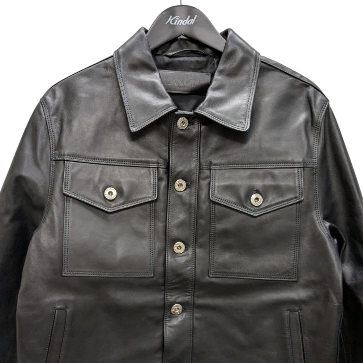 LANVIN COLLECTION Essential Leather Jacket ’Black’ レザージャケット 古着・中古-2枚目のアイテム画像