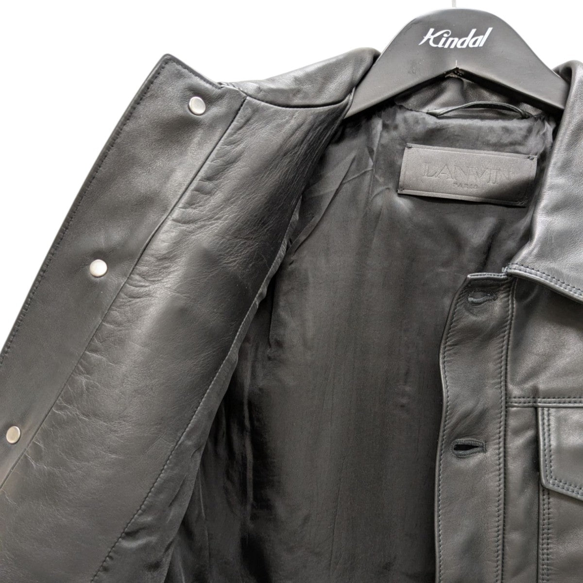 LANVIN COLLECTION Essential Leather Jacket ’Black’ レザージャケット 古着・中古-3枚目のアイテム画像