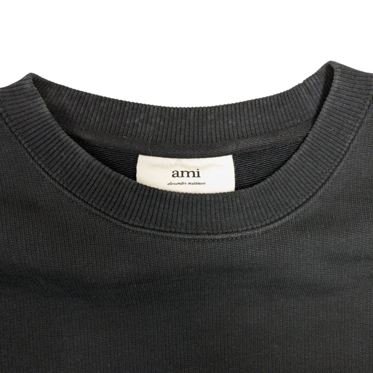 ami ハート刺繍 黒スウェット Ami De Coeur スウェットシャツ ブラック | AMI PARIS